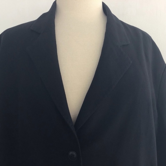 Jones New York Linen blend black fully lined 3 button blazer size 24W - Picture 2 of 14